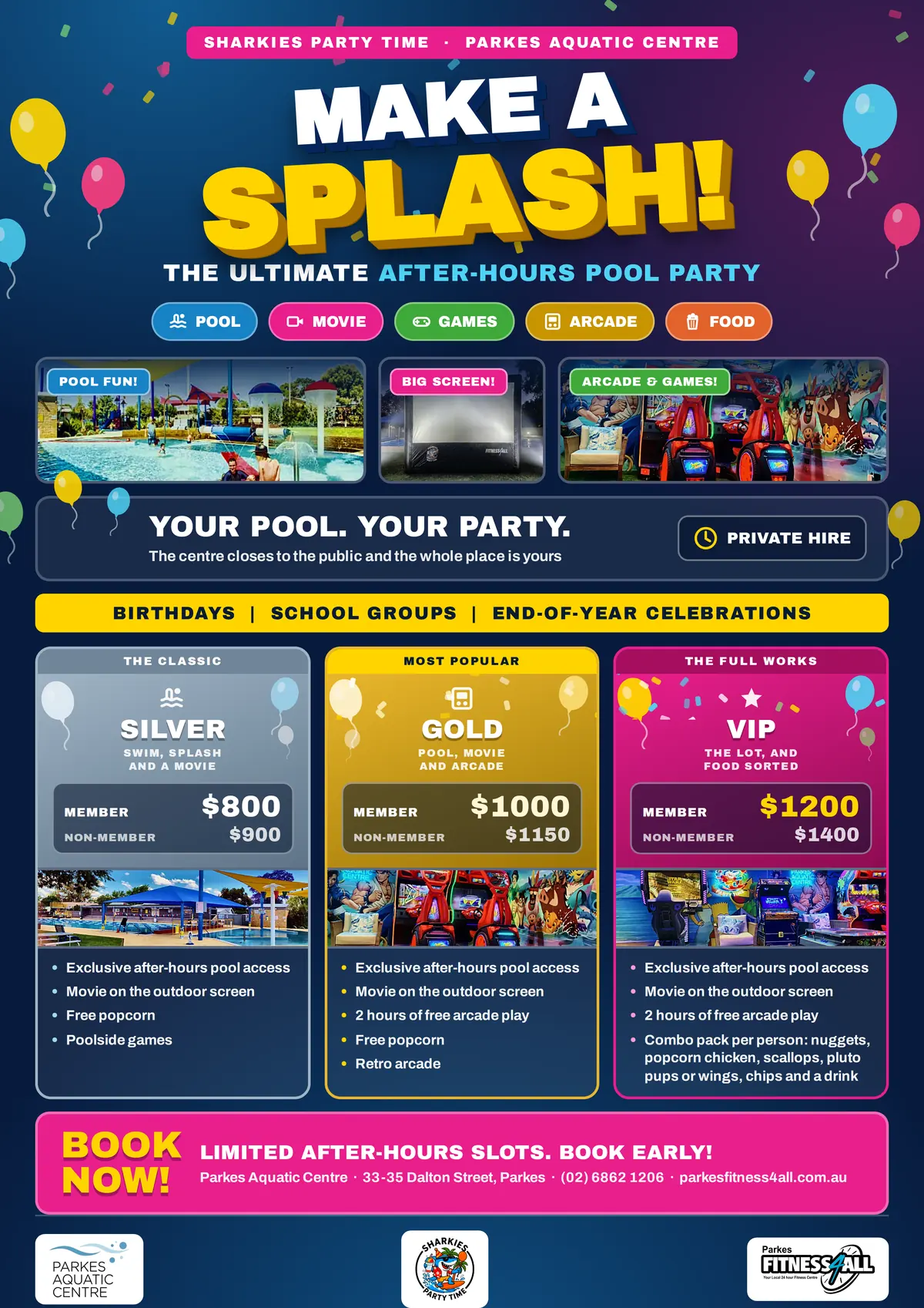 Pool party packages flyer