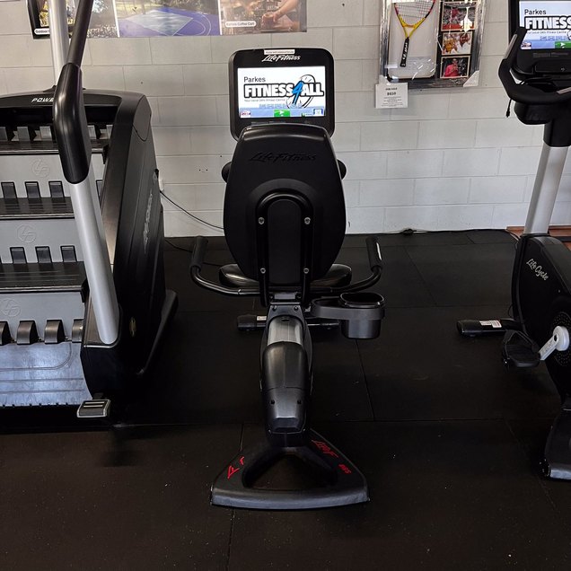 Life Fitness Recumbent Bike - targets Cardio